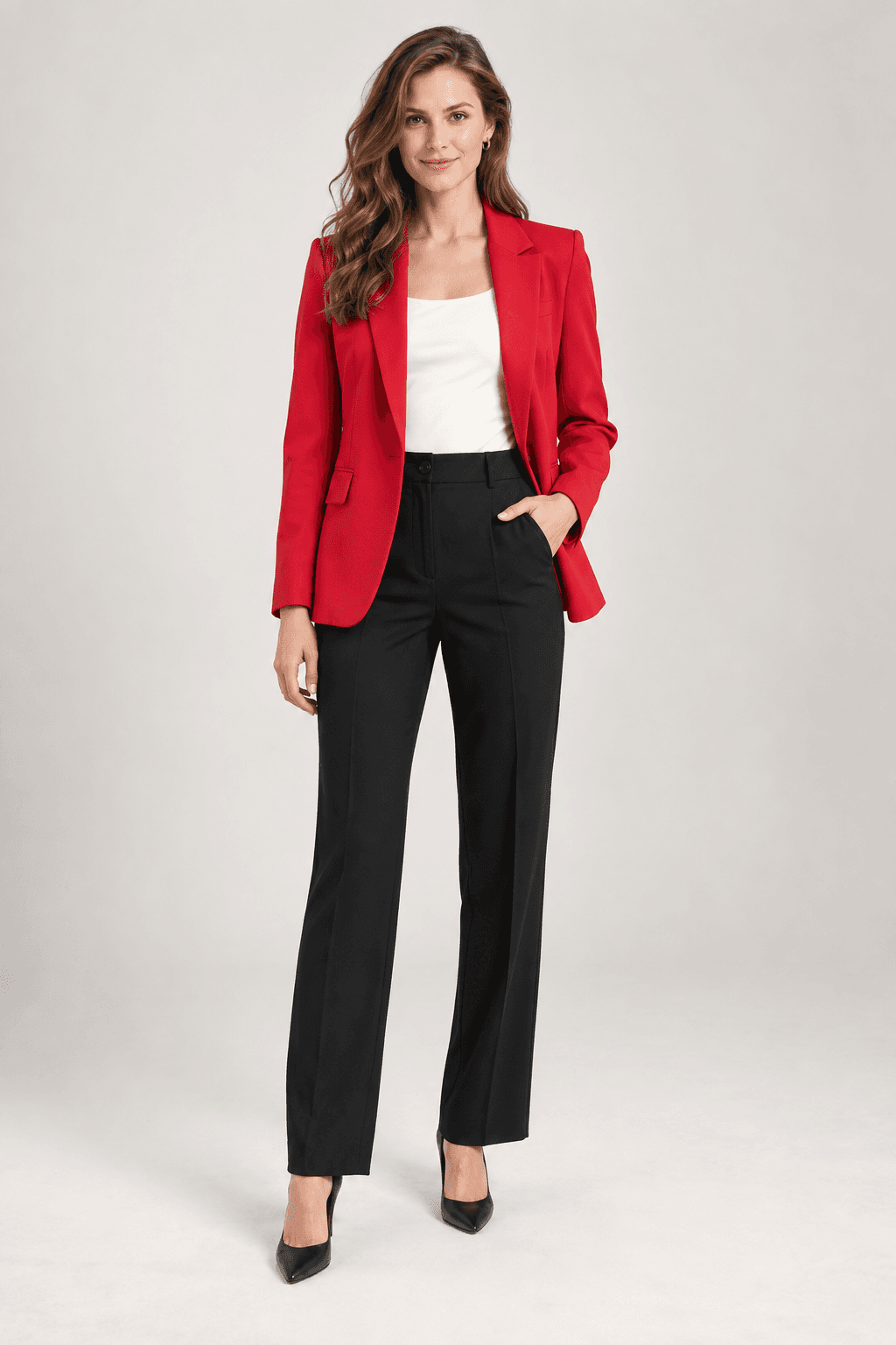 Fashion model wearing clothing for extraction