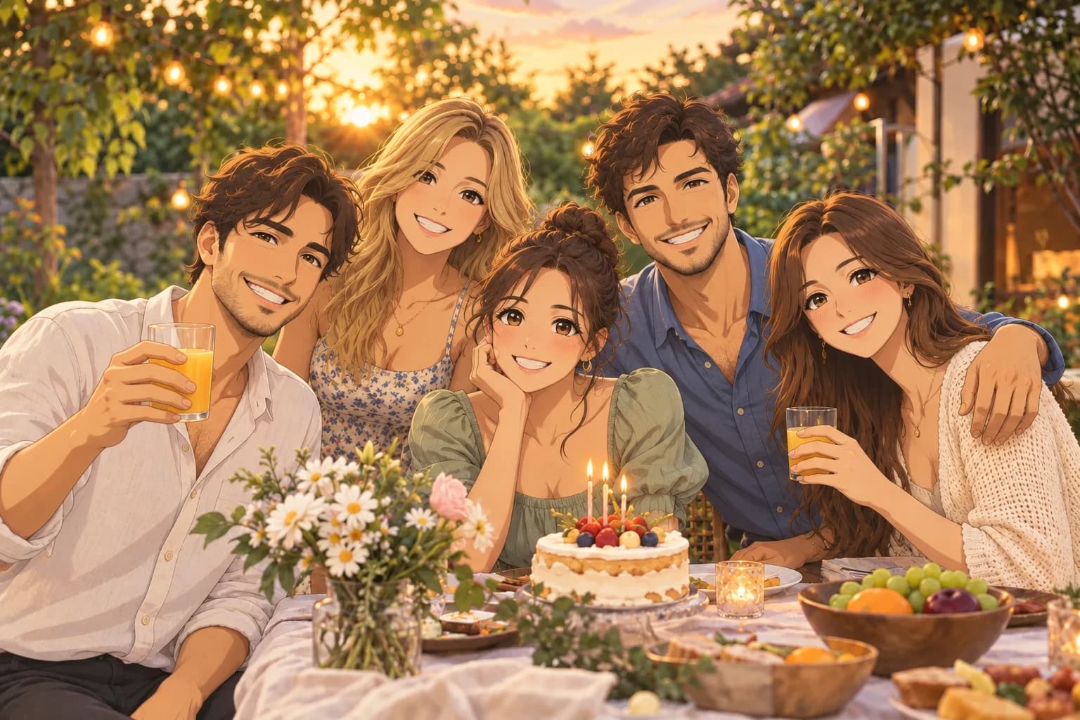 Anime version of the group photo